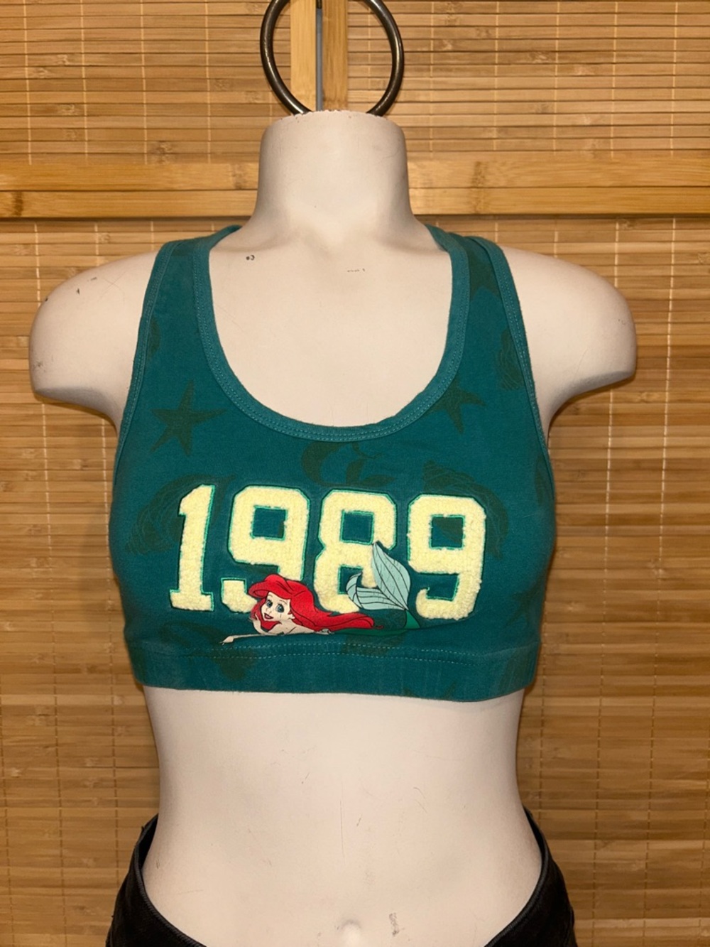 Disney Little Mermaid Ariel green sports bra from Hot Topic woman’s large crop